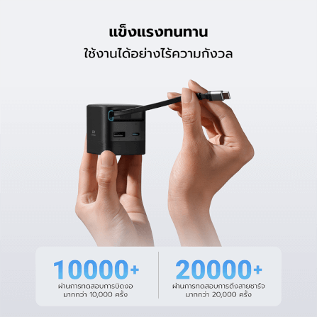 หัวชาร์จเร็วพร้อมสาย CUKTECH AD653W สีดำ GAN 65W รองรับ PD, PPS, QC_4